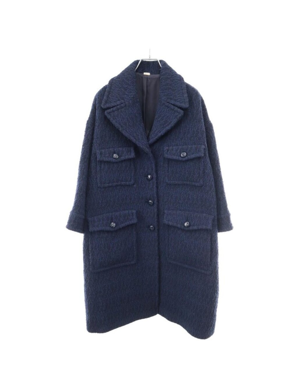 Gucci Tweed Boucle Coat Navy 36
